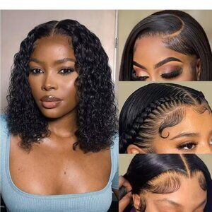 HUMAN HAIR 8” 180% 13x4 deep wave